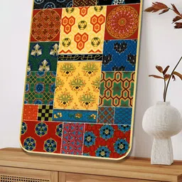 Myntra Elegant Homes Black & Red Colorful Mosaic Pattern Wooden Wall Art-picture-6