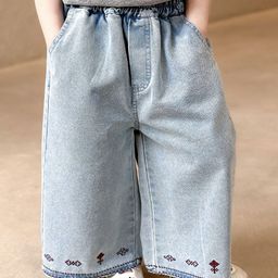 LULU & SKY Girls Wide Leg High-Rise Washed Effect Jeans-picture-20
