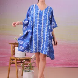 LABEL AARNA Tie & Dye Print Kaftan Dress-image-95