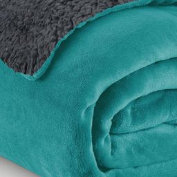 Cloth Fusion Teal & Grey AC Room 233 GSM Reversible Single Bed Blanket-image-82