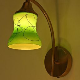 SOMIL Green & Black Printed Glass Cylinder Shaped Wall Lamp-image-91