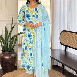 Moda Rapido Women Floral Printed Kurta with Trousers & Dupatta-29