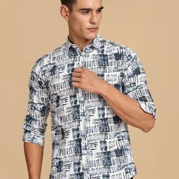 Guns & Sons Men Comfort Regular Fit Spread Collar Abstract Printed Casual Shirt-image-127