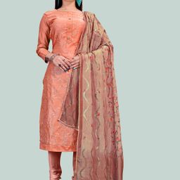 HERE&NOW Embellished Unstitched Dress Material-picture-17