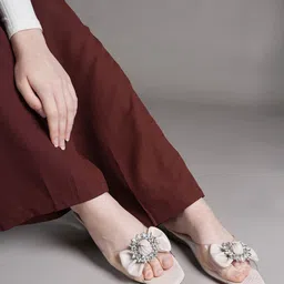 Lavie Women Embellished Open Toe Flats with Buckles-image-84