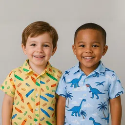 SHREE VANKIYA HANUMANJI FASHION Unisex Kids Multicolour Printed Casual Shirt-picture-14