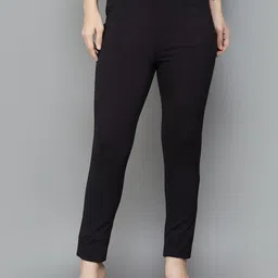Xpose Women Comfort Slim Fit High-Rise Pleated Trousers-image-93