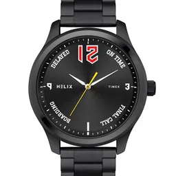 Helix Men Brass Dial & Stainless Steel Straps Analogue Watch TW043HG31-22