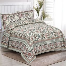 Myntra Elegant Homes Multi 220 TC Superfine Ethnic Motifs Cotton Queen Bedsheets-picture-46