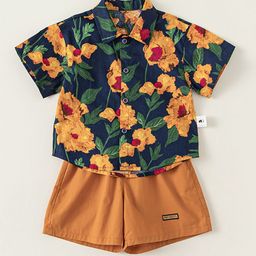 LULU & SKY Boys Printed Short Sleeves Cotton Shirt With Shorts-image-24
