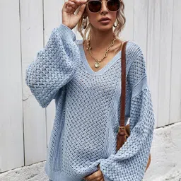 StyleCast Women Ribbed V-Neck Long Sleeves Pullover-picture-11