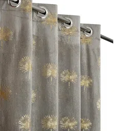 Myntra Elegant Homes Set Of 2 Grey Velvet Long Door Curtains-picture-2