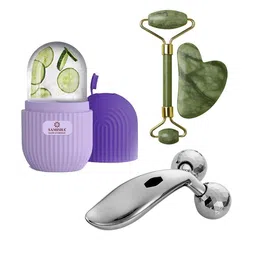 SAMISHA Set Of 3 Jade Stone, Ice Roller & 3D Massage Roller-40
