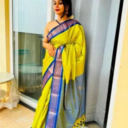 A S CREATION Woven Design Zari Paithani Saree-picture-48