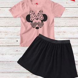 TRIANGLETEES Girls Printed T-shirt with Skirt-image-95