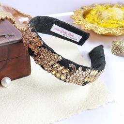 Soho Boho Studio Women Black & Gold-Toned Embellished Hairband-image-78