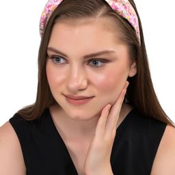BuckleUp Women Pink & Yellow Printed Hairband-image-92