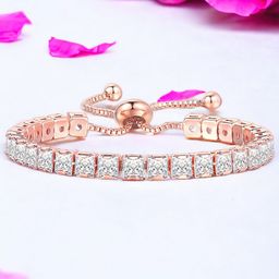 Designs & You Rose Gold-Plated Cubic Zirconia-Studded Wraparound Bracelet-55