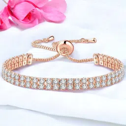 Designs & YouRose Gold-Plated Cubic Zirconia Wraparound Bracelet-44