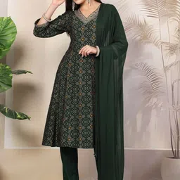 Nayam By Lakshita Bandhani Printed Panelled Thread Work Kurta With Trousers & Dupatta image 1