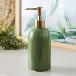 The Better Home Green & Gold-Toned Ceramic Glossy Soap Dispenser 420 ml-image-29