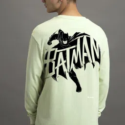 Bewakoof Men Batman Graphic Printed Round Neck Cotton Oversized T-shirt-image-26