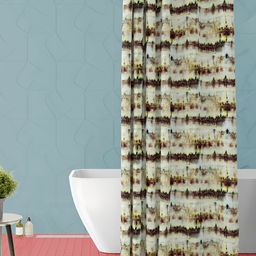 ArtzFolio Green & Brown Printed Waterproof Shower Curtain-image-66