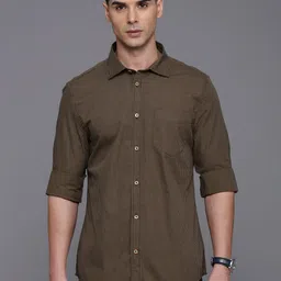 INVICTUS Men Standard Slim Fit Spread Collar Micro Checked Cotton Casual Shirt-image-46