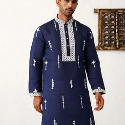 Jompers Men Embroidered Regular Chikankari Kurta with Pyjamas-picture-51