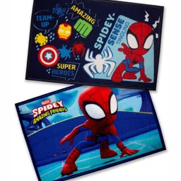 Athom Living 2-Pcs Blue & Red Disney Printed Anti-Skid Doormat-56