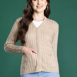 Cayman Cable Knit Woollen Cardigan-picture-31
