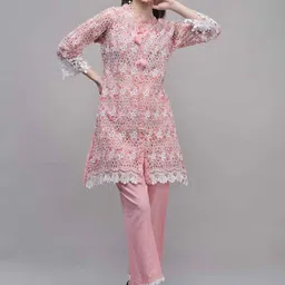 Aralia Embroidered Round Neck Top With Trousers Co-Ords-picture-43