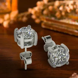 MISS HIGHNESS 925 Sterling Silver Rhodium-Plated CZ Studded Circular Studs-16