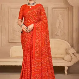 DURGA EMPORIO Bandhani Pure Chiffon Bandhani Saree-image-73