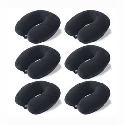 Aura Black Set of 5 Memory Foam Filled Cotton Travel Pillow-85