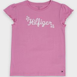 Tommy Hilfiger Girls Brand Logo Printed Round Neck Short Sleeves Cotton Casual T-shirt-picture-25