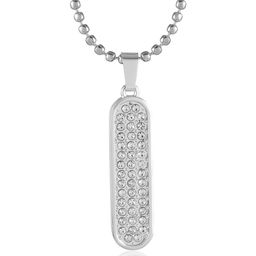 Morir Brass Silver Plated Cubic Zirconia CZ Pendant Necklace for Men Women-image-84