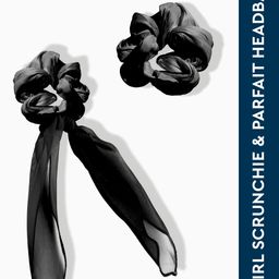 GUBB Women Black Satin Scrunchie Hair Band-image-85