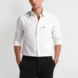 Arrow Men Modern Spread Collar Solid Cotton Slim Fit Formal Shirt-image-31