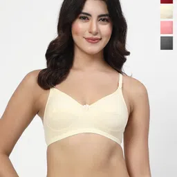 LILY Enimsaj Women Pack Of 4 Full Coverage Non Padded Bra-13