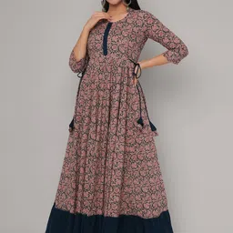 Sanganeri Kurti Ethnic Motifs Printed Anarkali Kurta-image-13