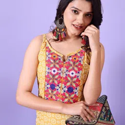KALINI Women Floral Printed Patchwork Kurta-picture-42