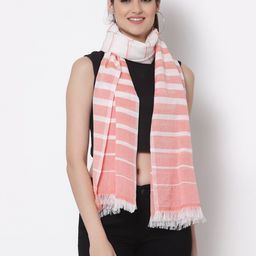 Arrabi Women Red Striped Stole-39
