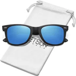 Arzonai Unisex Blue Color Wayfarer Sunglasses with Black Frame And UV-Protected Lenses-picture-56