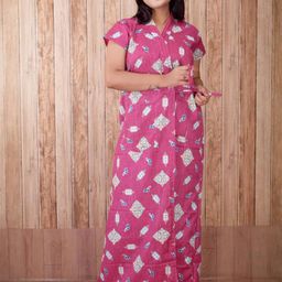 CLYMAA Multi Cotton Blend Maxi Printed Nightdress-picture-21
