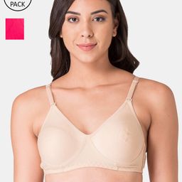 KOMLI Beige & Pink T-shirt Bra K-991-SK-2PC-DPK-50