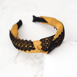 Bellofox Women Mustard & Black Lace Hairband-image-68