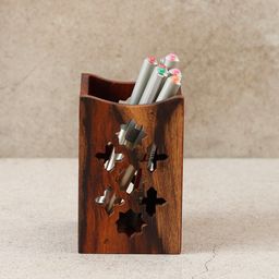 Unravel India Brown Solid Pen Holder Organiser-41
