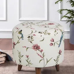 GLOBALLY INDIAN Printed Round Shaped Puff Ottoman-15