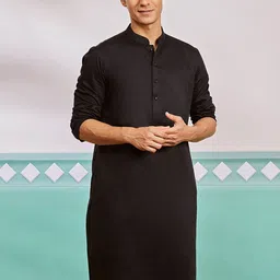 VASTRAMAY Men Geometric Satin Kurta-33